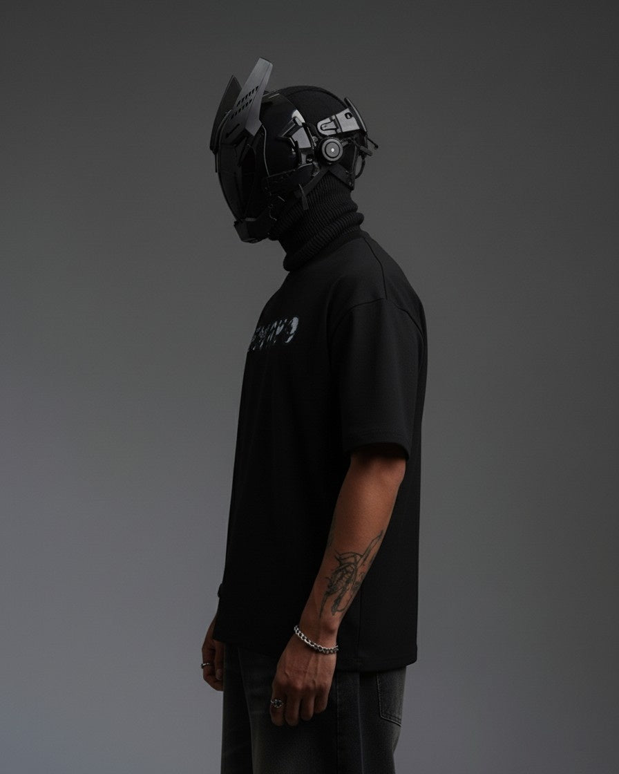 EMRYO APPLIQUE EMBROIDERY OVER-SIZED T SHIRT