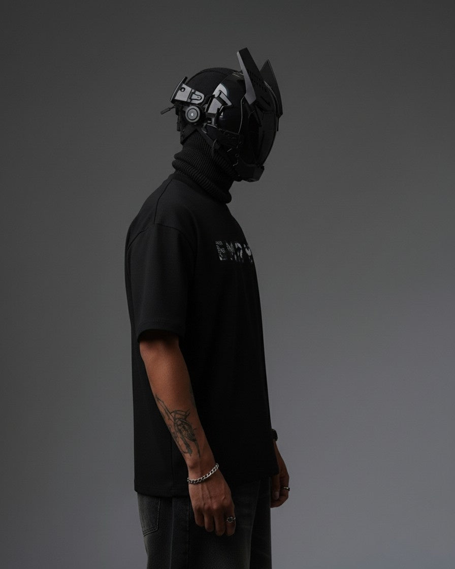 EMRYO APPLIQUE EMBROIDERY OVER-SIZED T SHIRT