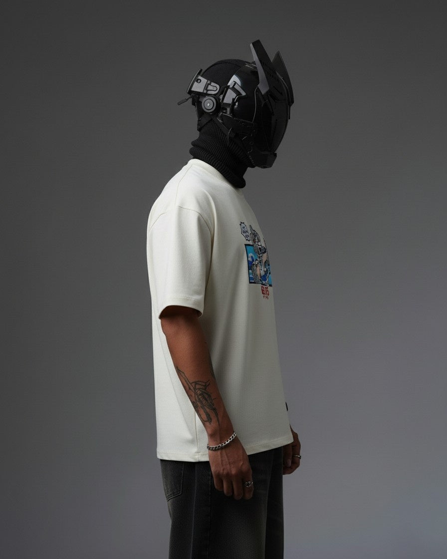 LUFFY GEAR-5 EMBROIDERY OVER-SIZED T SHIRT