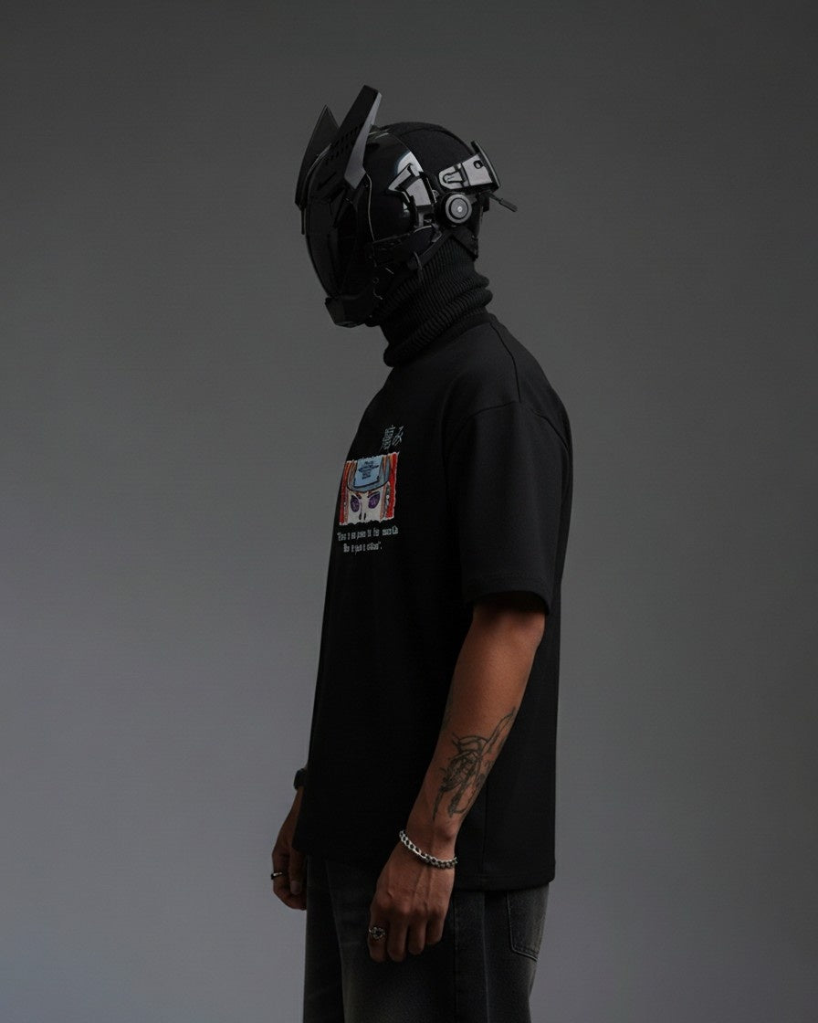 PAIN EMBROIDERY OVER-SIZED T SHIRT