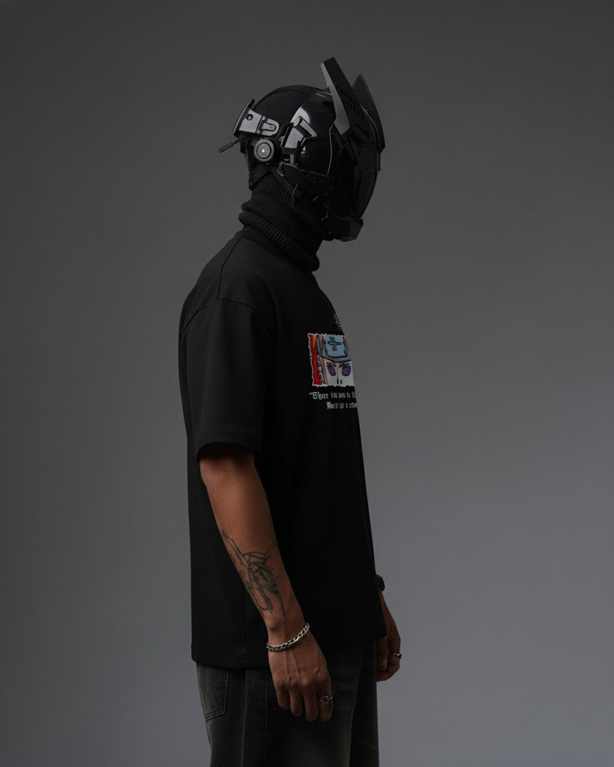 PAIN EMBROIDERY OVER-SIZED T SHIRT