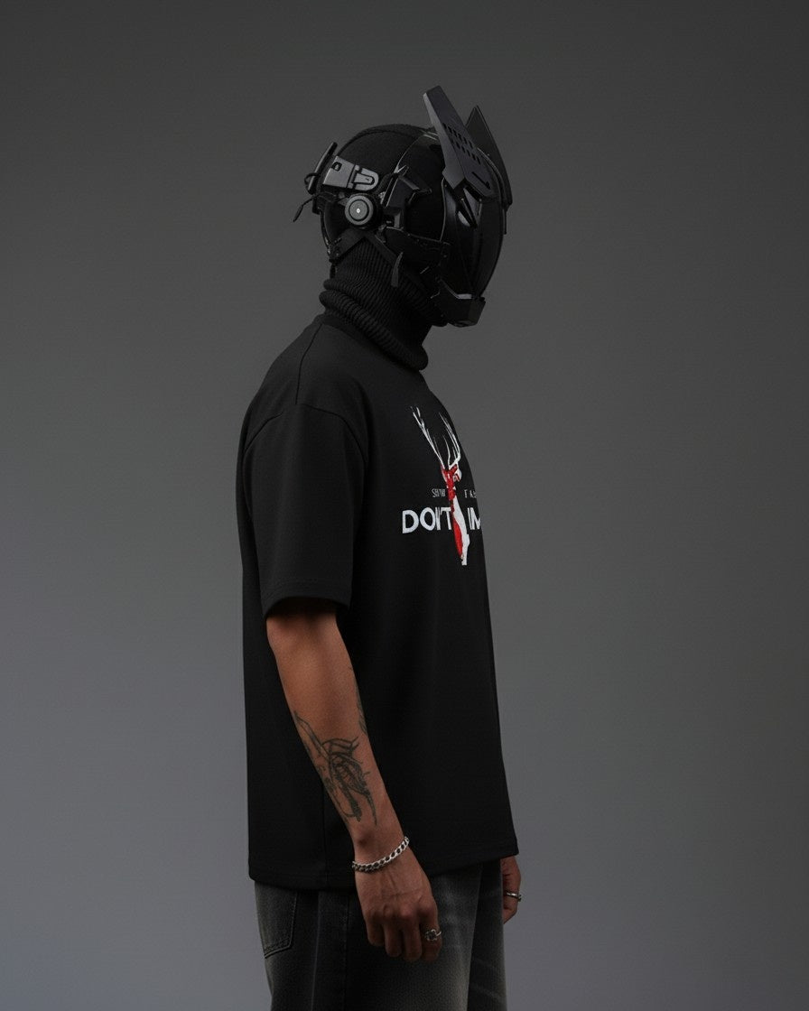 DONT IMAGINE DEER EMBROIDERY OVER-SIZED T SHIRT