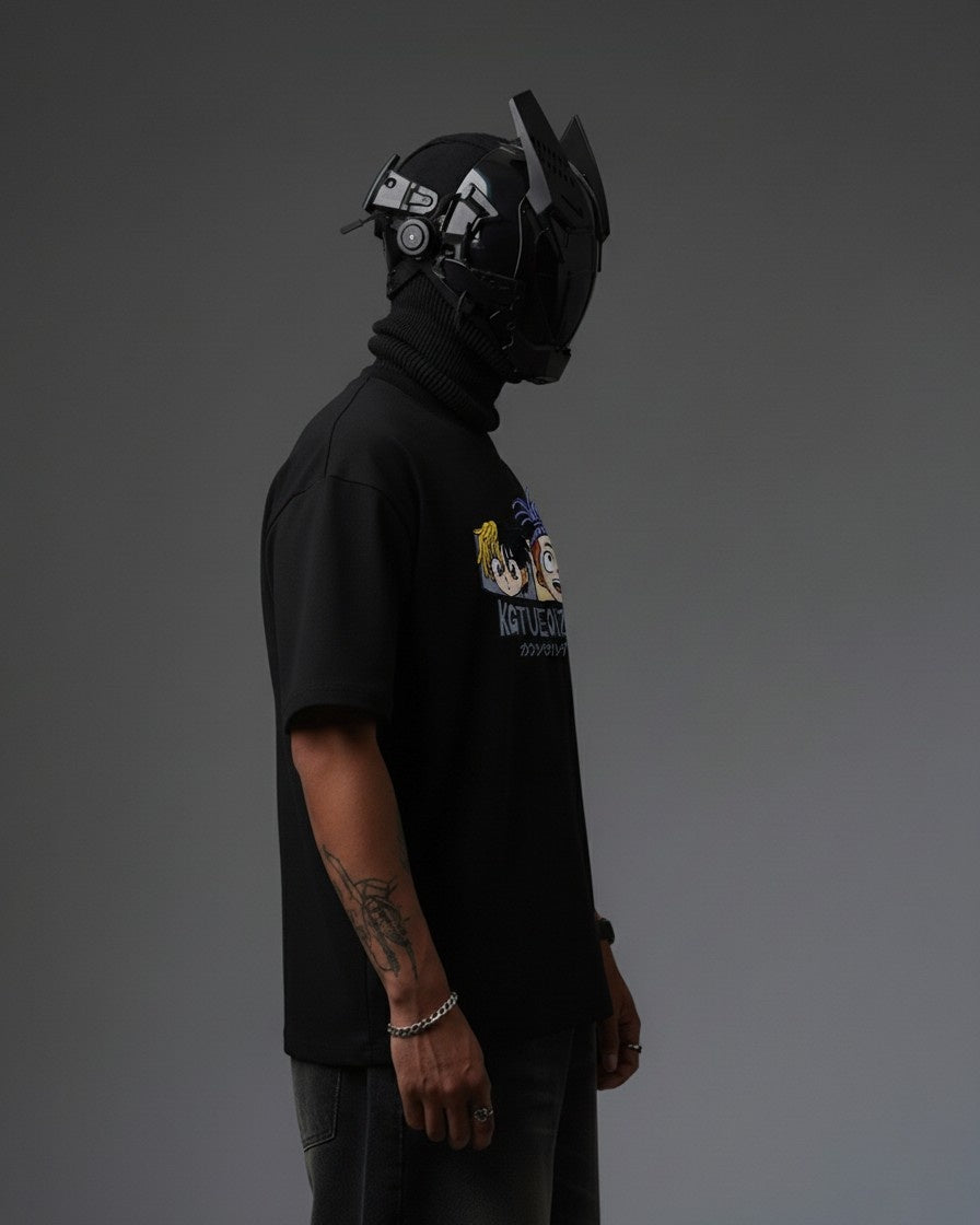 TWIN VIBES EMBROIDERY OVER-SIZED T SHIRT