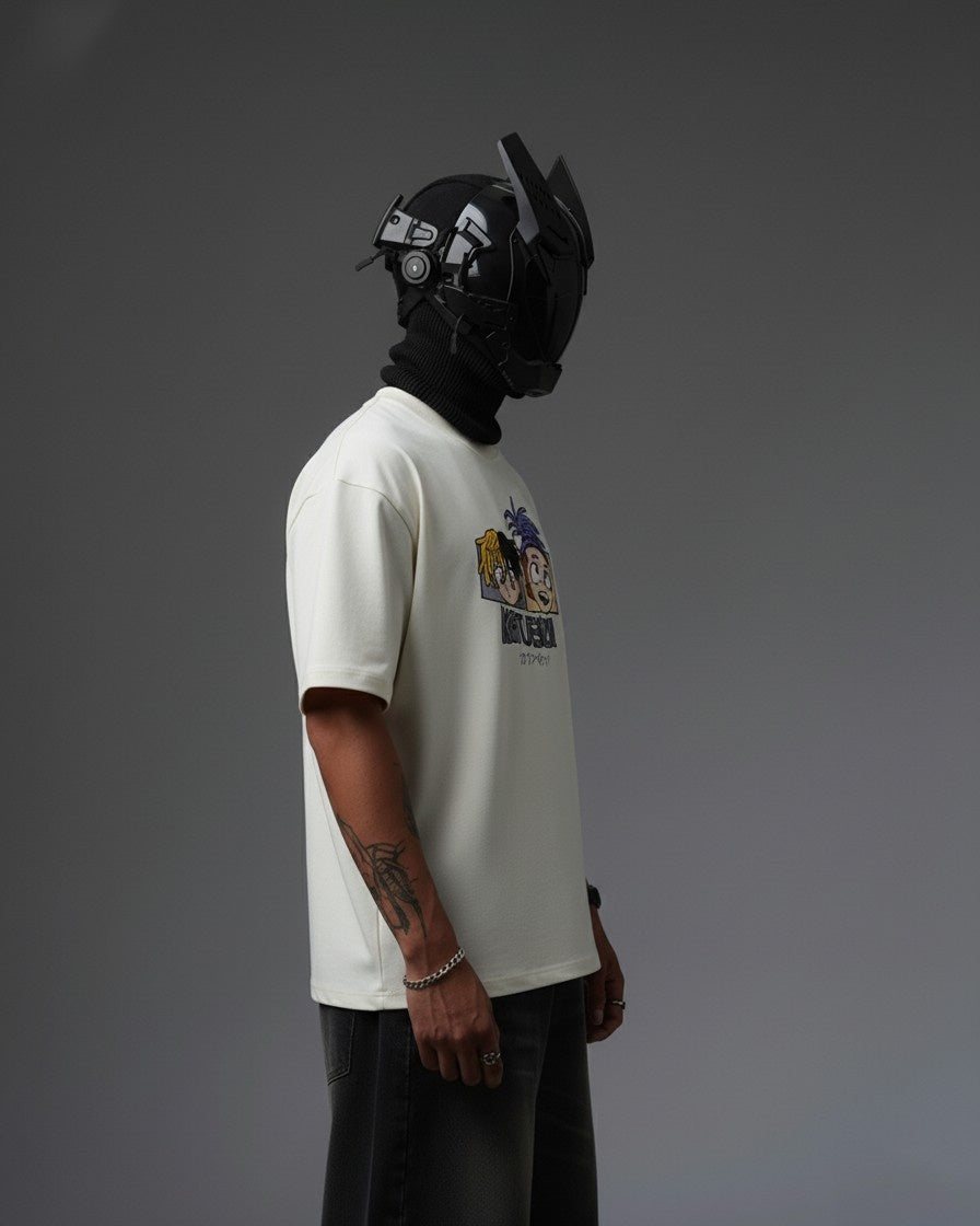 TWIN VIBES EMBROIDERY OVER-SIZED T SHIRT