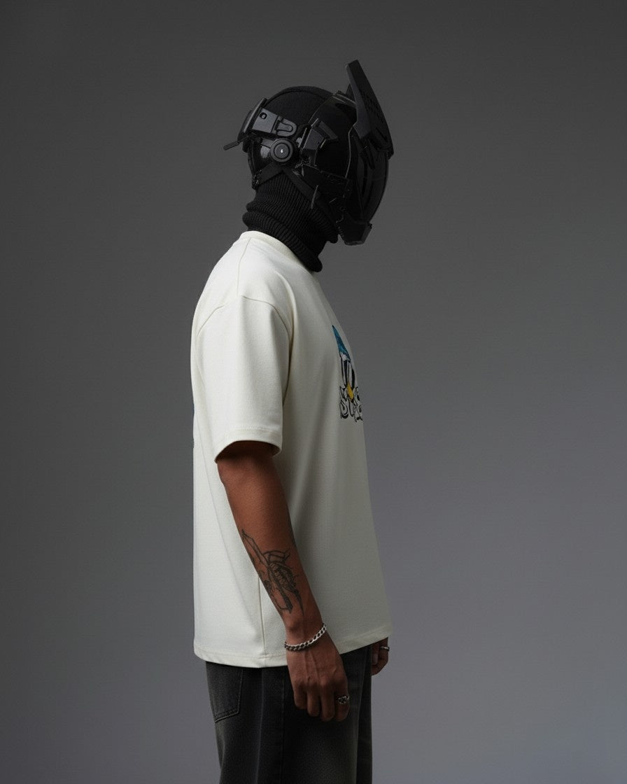 STREET STYLE DUCK EMBROIDERY OVER-SIZED T SHIRT