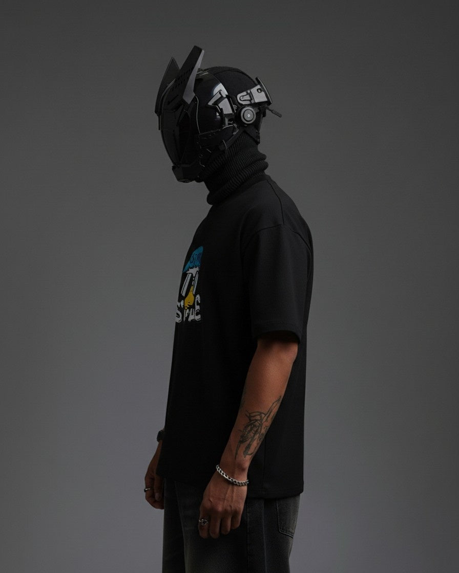 STREET STYLE DUCK EMBROIDERY OVER-SIZED T SHIRT