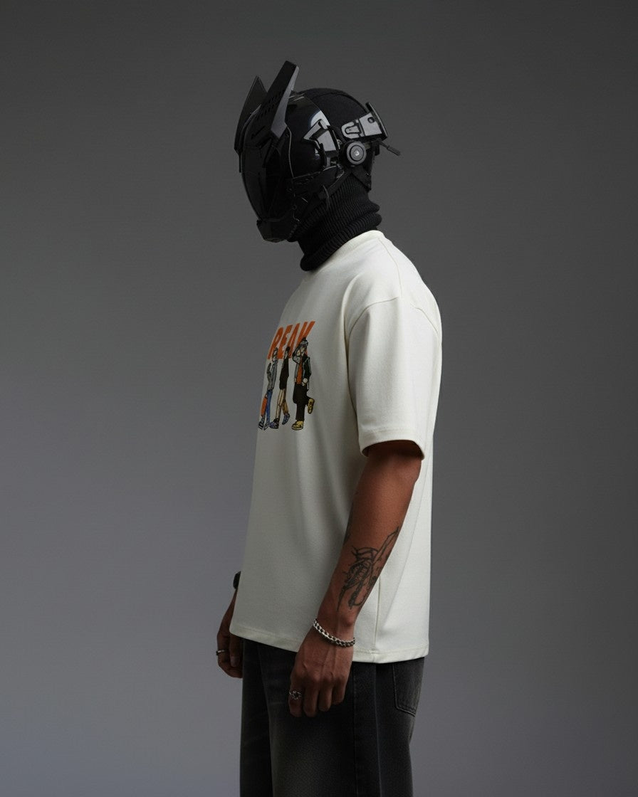FREAK FRIENDS EMBROIDERY OVER-SIZED T SHIRT