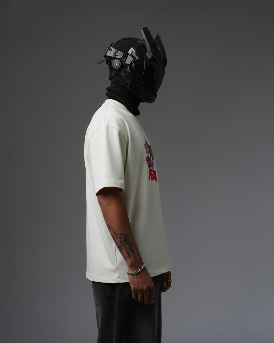 TOM & JERRY EMBROIDERY OVER-SIZED T SHIRT