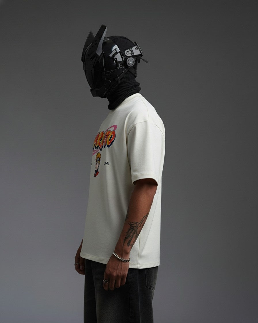 NARUTO EMBROIDERY OVER-SIZED T SHIRT