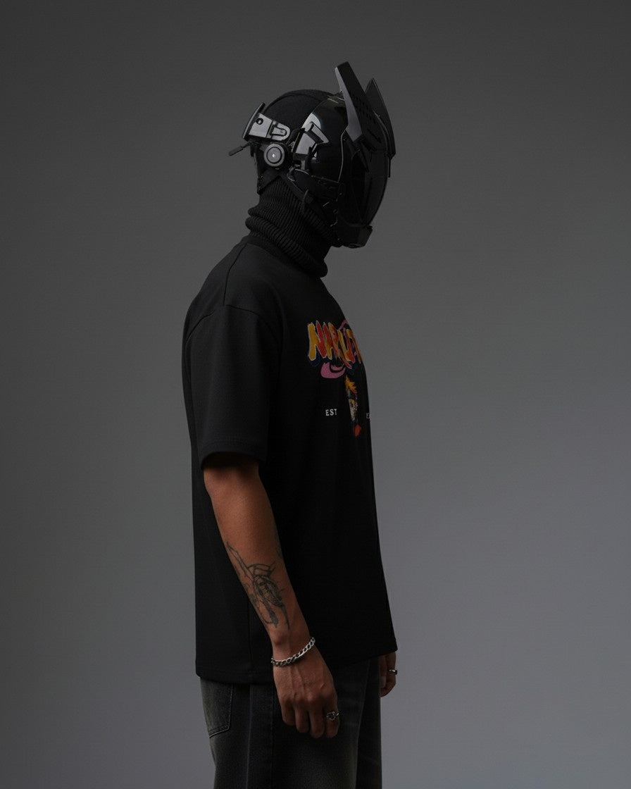 NARUTO EMBROIDERY OVER-SIZED T SHIRT