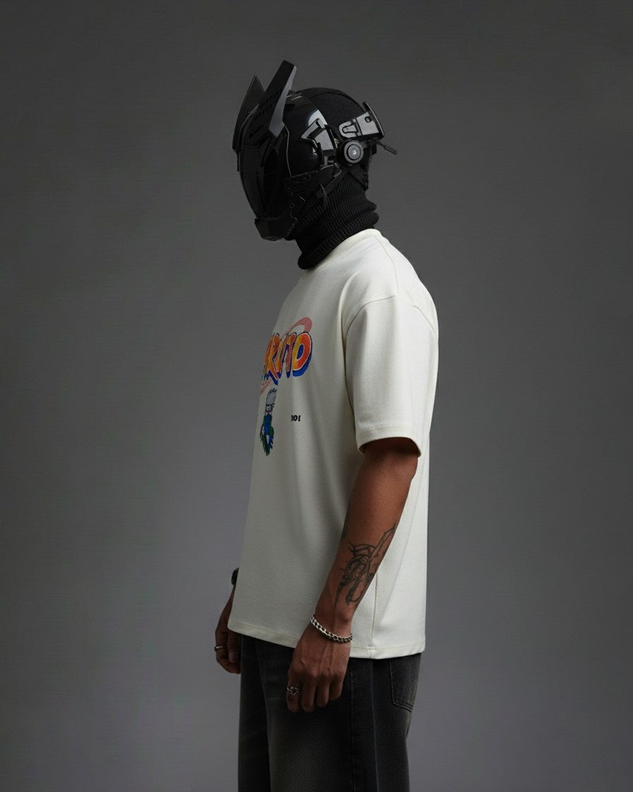 KAKASHI EMBROIDERY OVER-SIZED T SHIRT