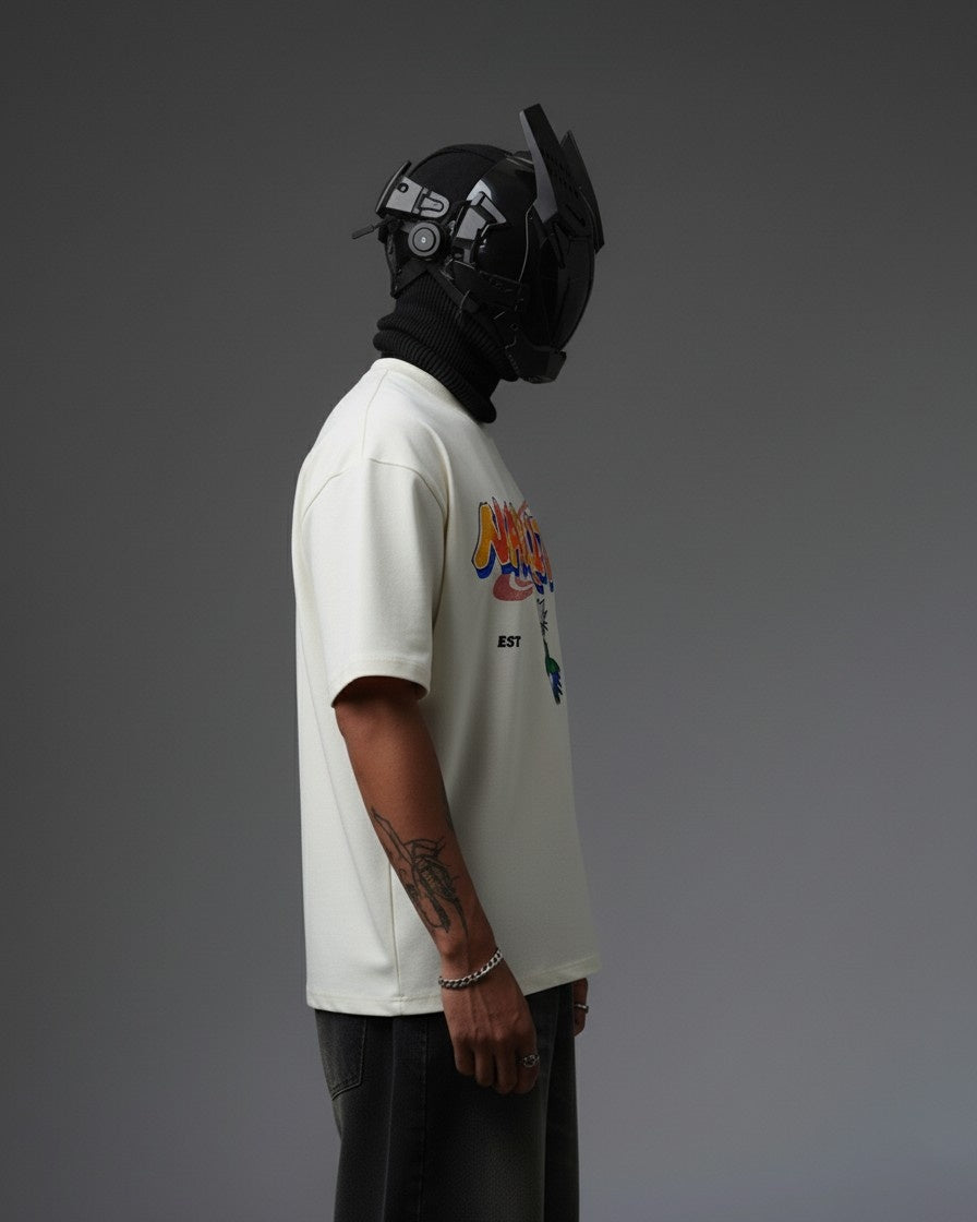 KAKASHI EMBROIDERY OVER-SIZED T SHIRT