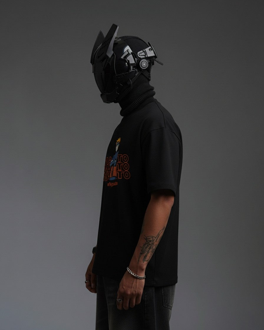 NARUTO EMBROIDERY OVER-SIZED T SHIRT