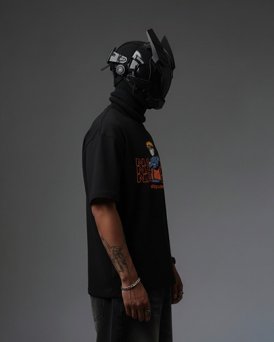 NARUTO EMBROIDERY OVER-SIZED T SHIRT