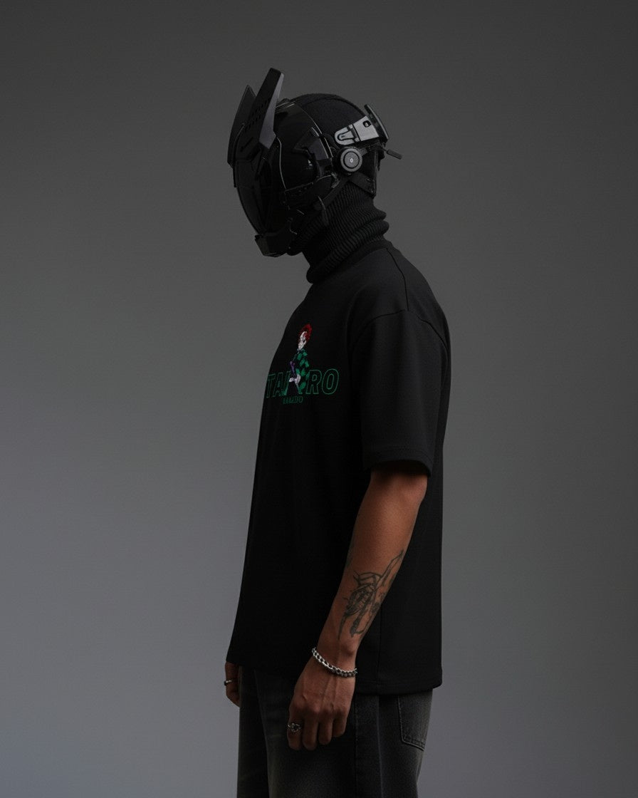TANJIRO EMBROIDERY OVER-SIZED T SHIRT