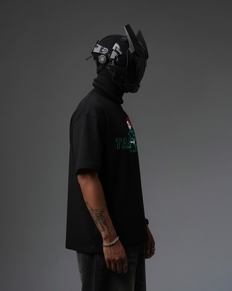 TANJIRO EMBROIDERY OVER-SIZED T SHIRT