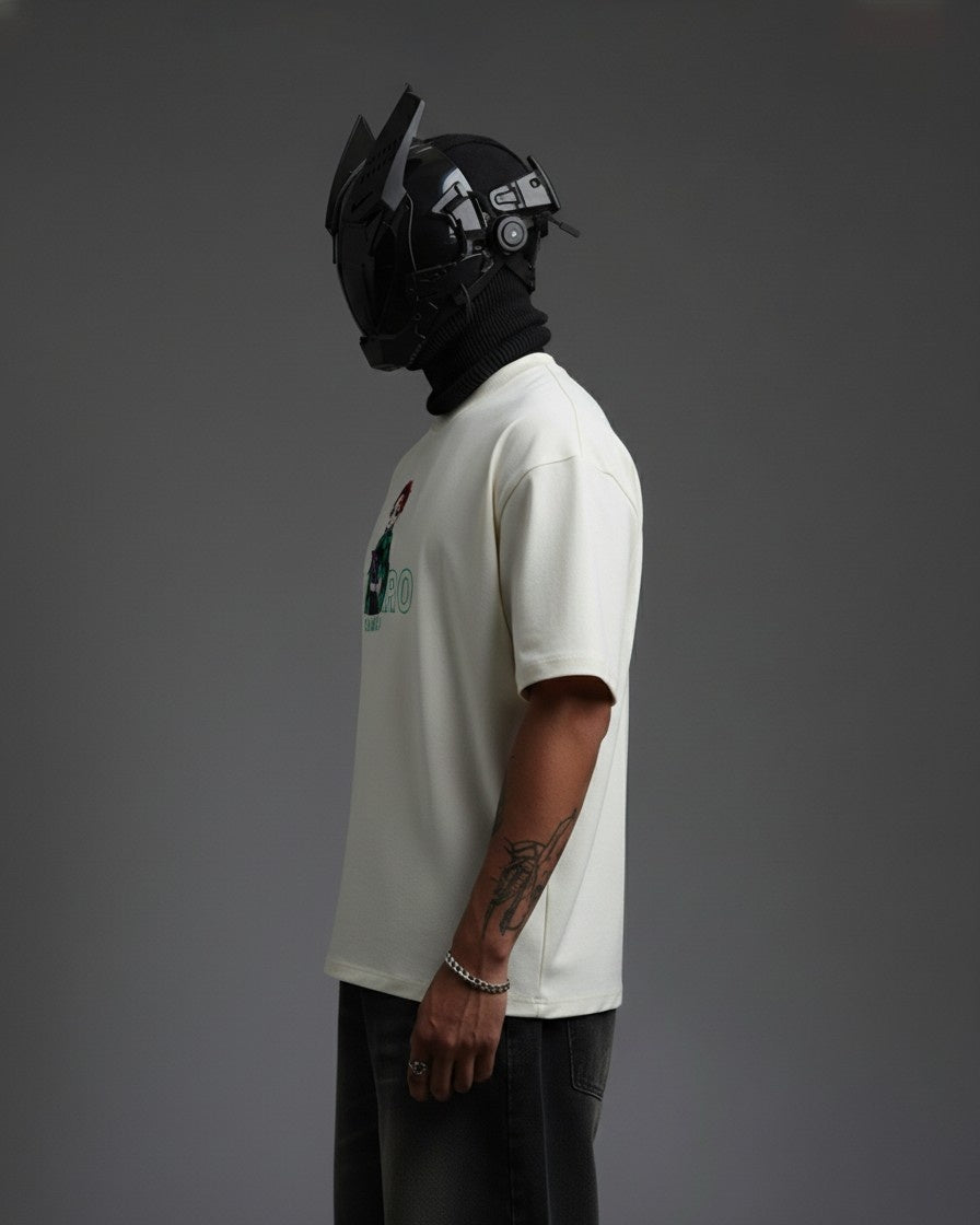 TANJIRO EMBROIDERY OVER-SIZED T SHIRT