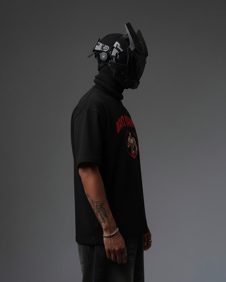 BAKI HANMA EMBROIDERY OVER-SIZED T SHIRT