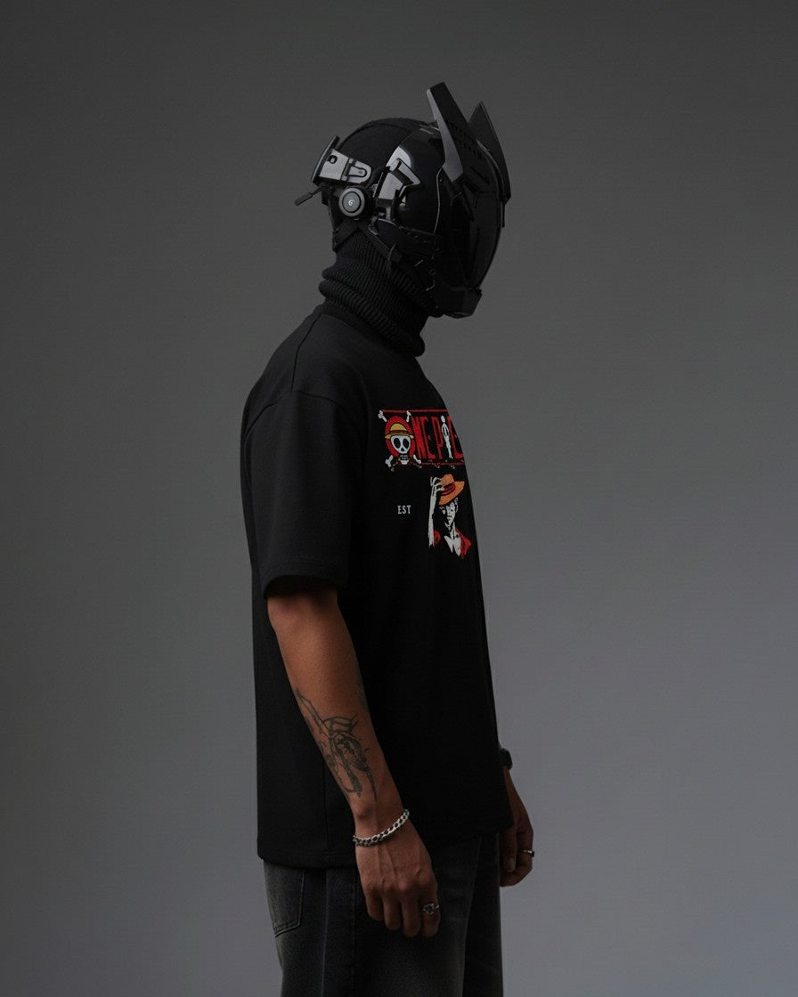 ONE-PIECE EMBROIDERY OVER-SIZED T SHIRT