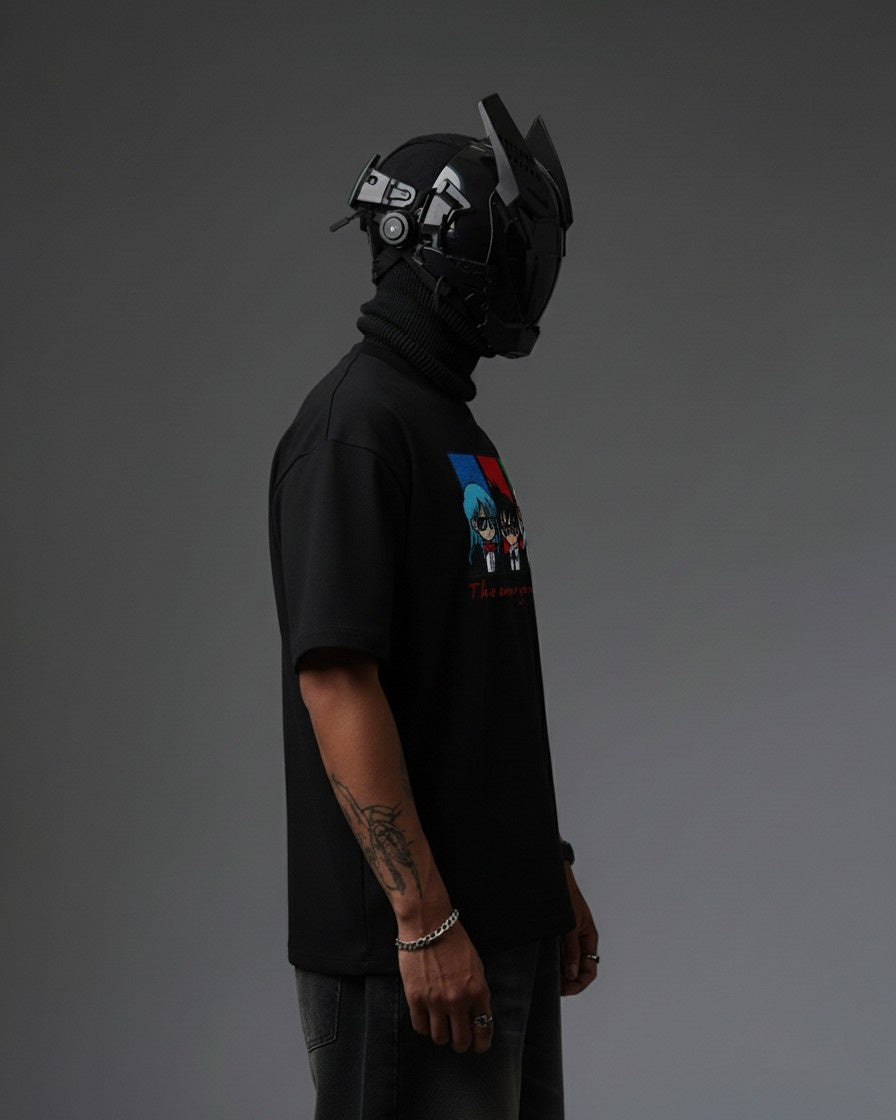 EMRYO WARRIORS EMBROIDERY OVER-SIZED T SHIRT