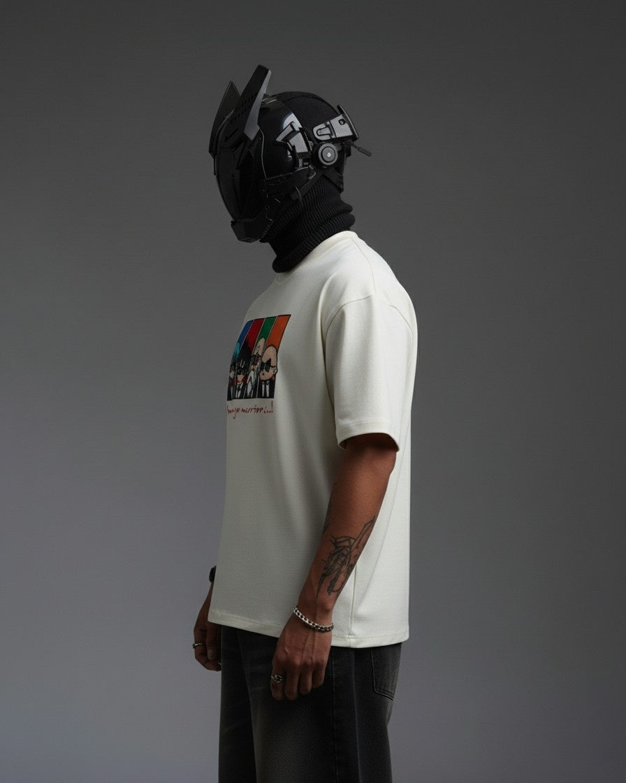 EMRYO WARRIORS EMBROIDERY OVER-SIZED T SHIRT