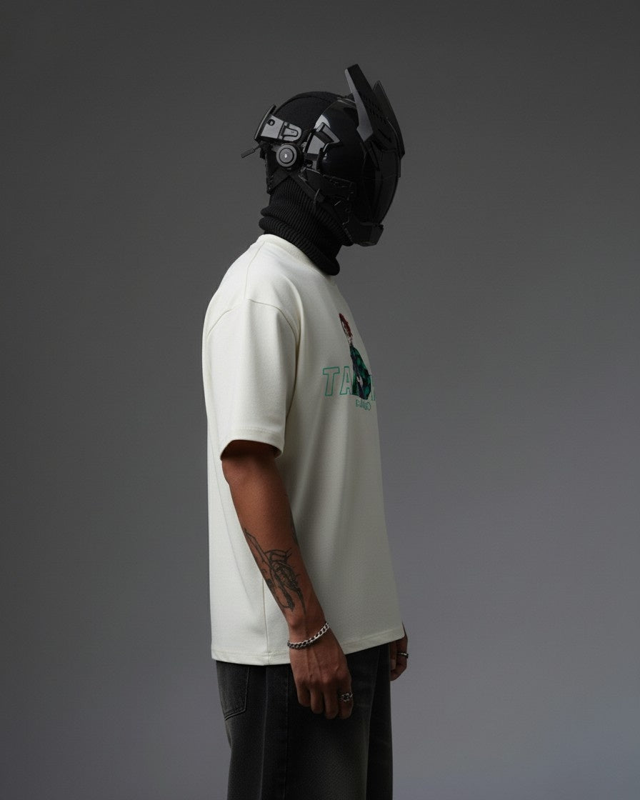 TANJIRO EMBROIDERY OVER-SIZED T SHIRT