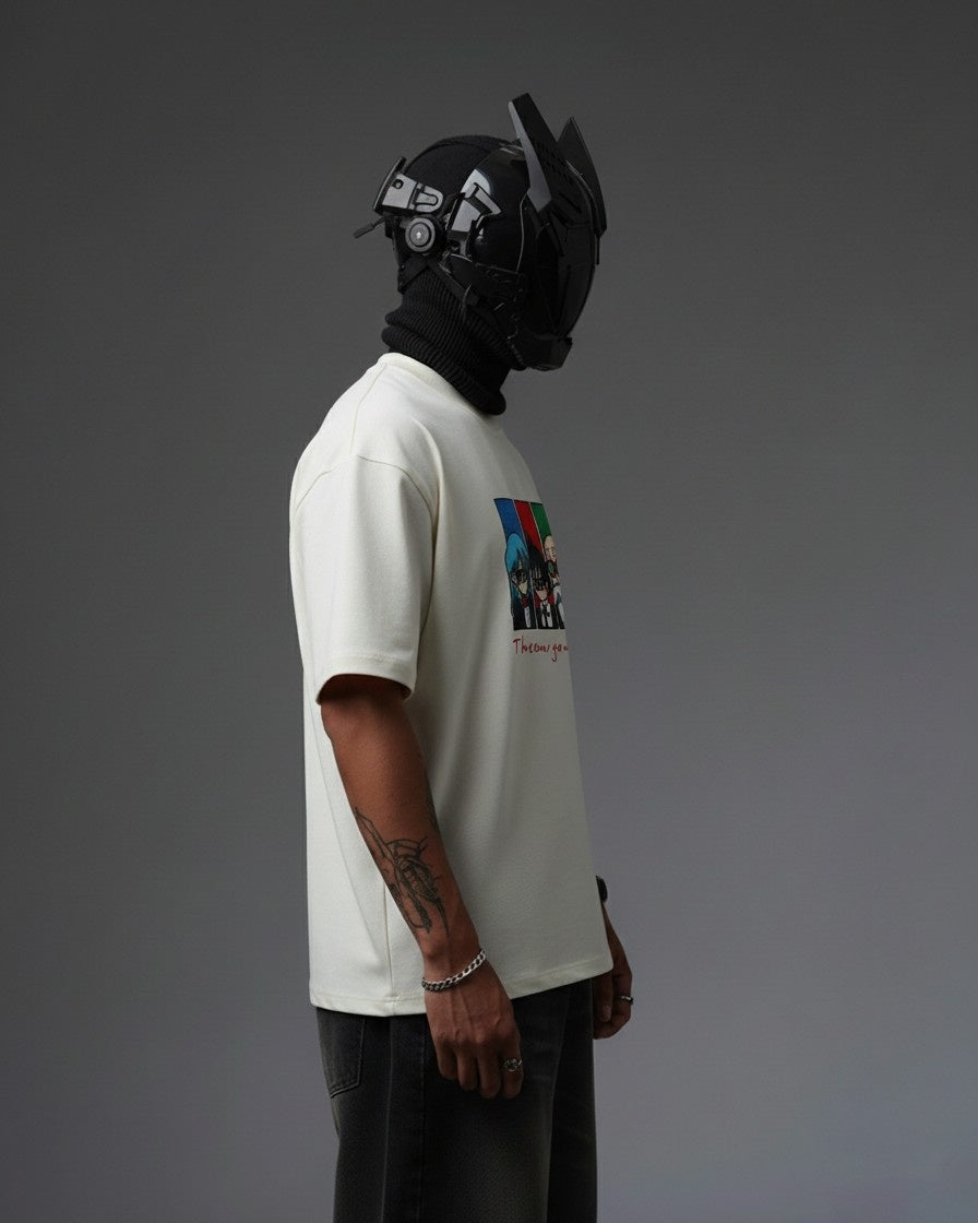EMRYO WARRIORS EMBROIDERY OVER-SIZED T SHIRT