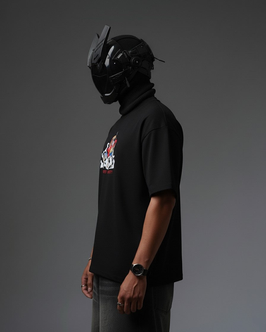 LUFFY EMBROIDERY OVER-SIZED T SHIRT