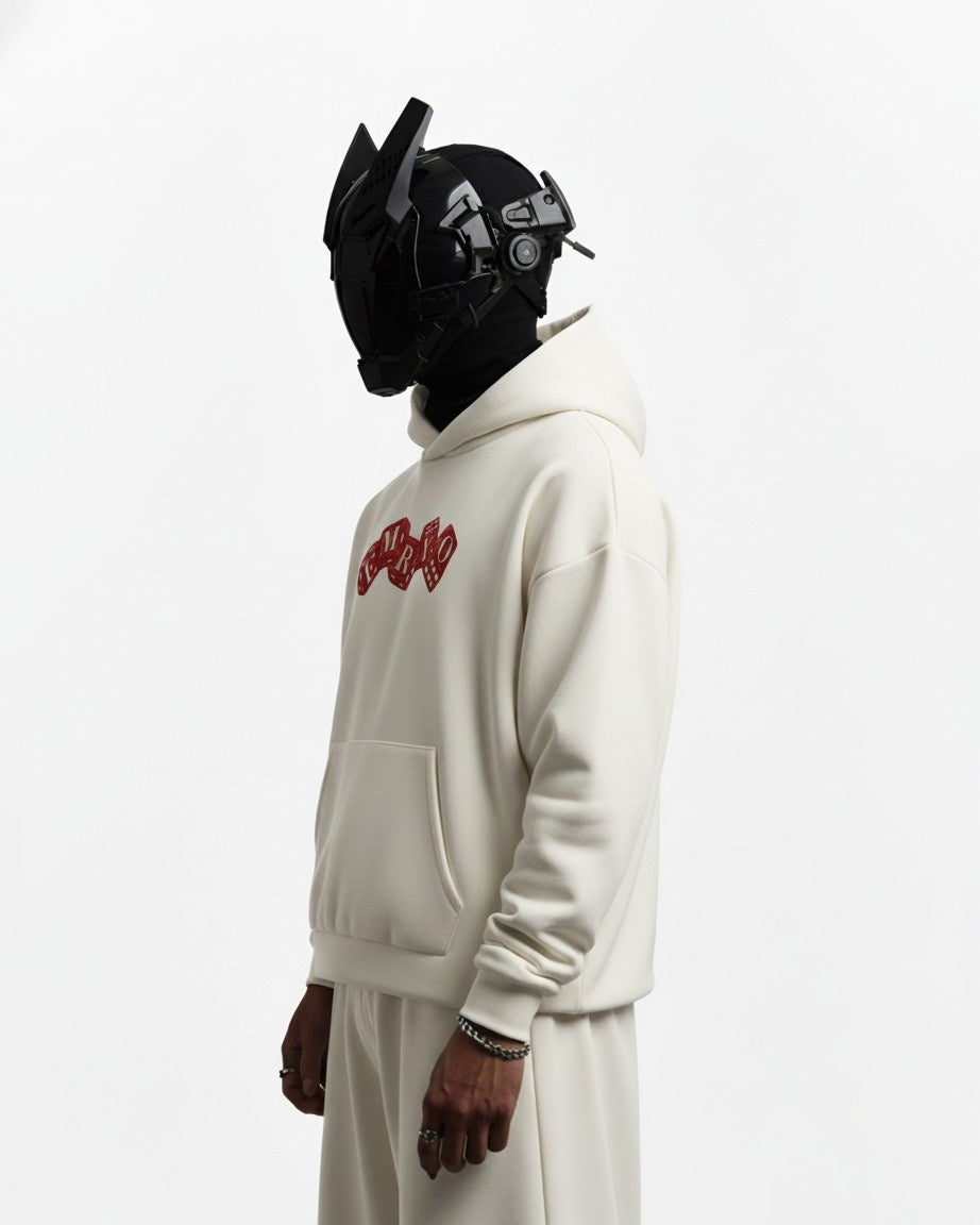 DICE APPLIQUE EMBROIDERED OVER-SIZED HOODIE