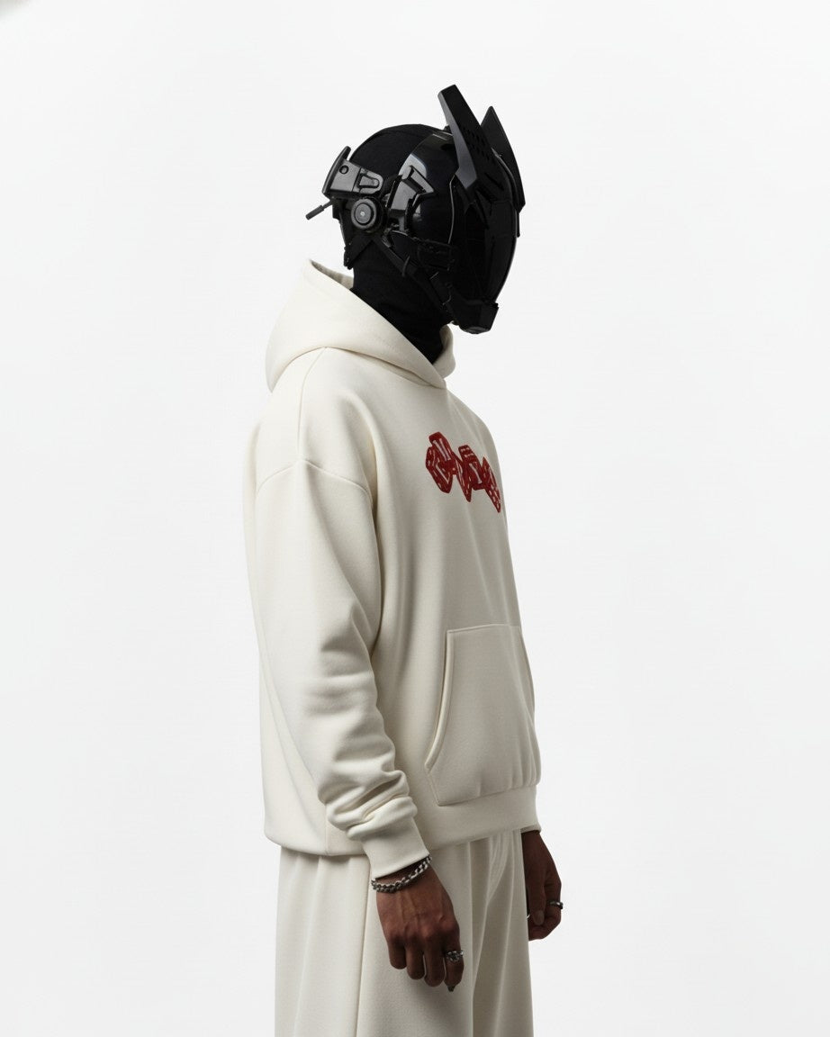 DICE APPLIQUE EMBROIDERED OVER-SIZED HOODIE