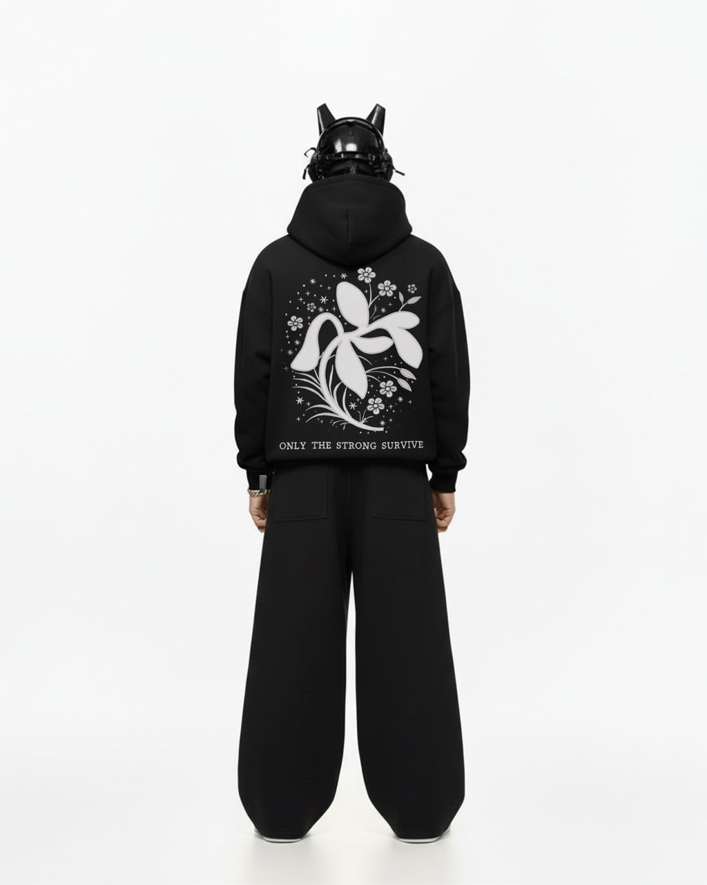 Leaves Applique Embroidery Oversized Hoodie
