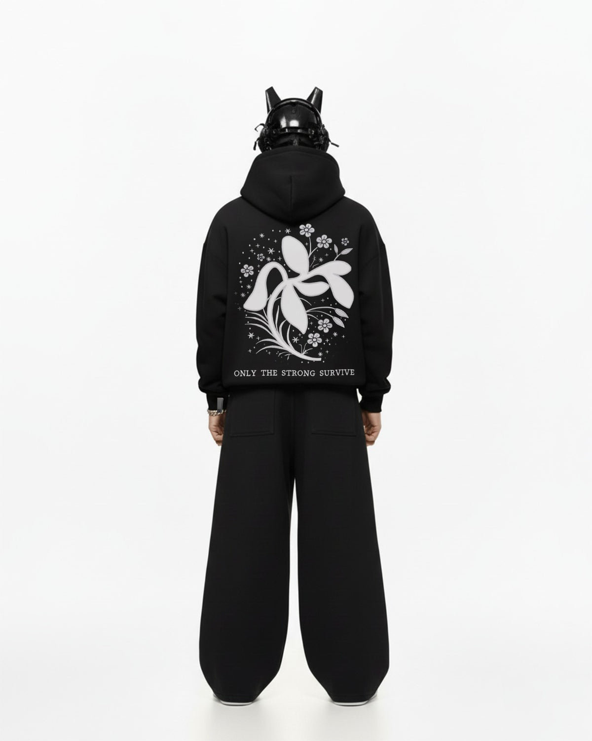 Leaves Applique Embroidery Oversized Hoodie