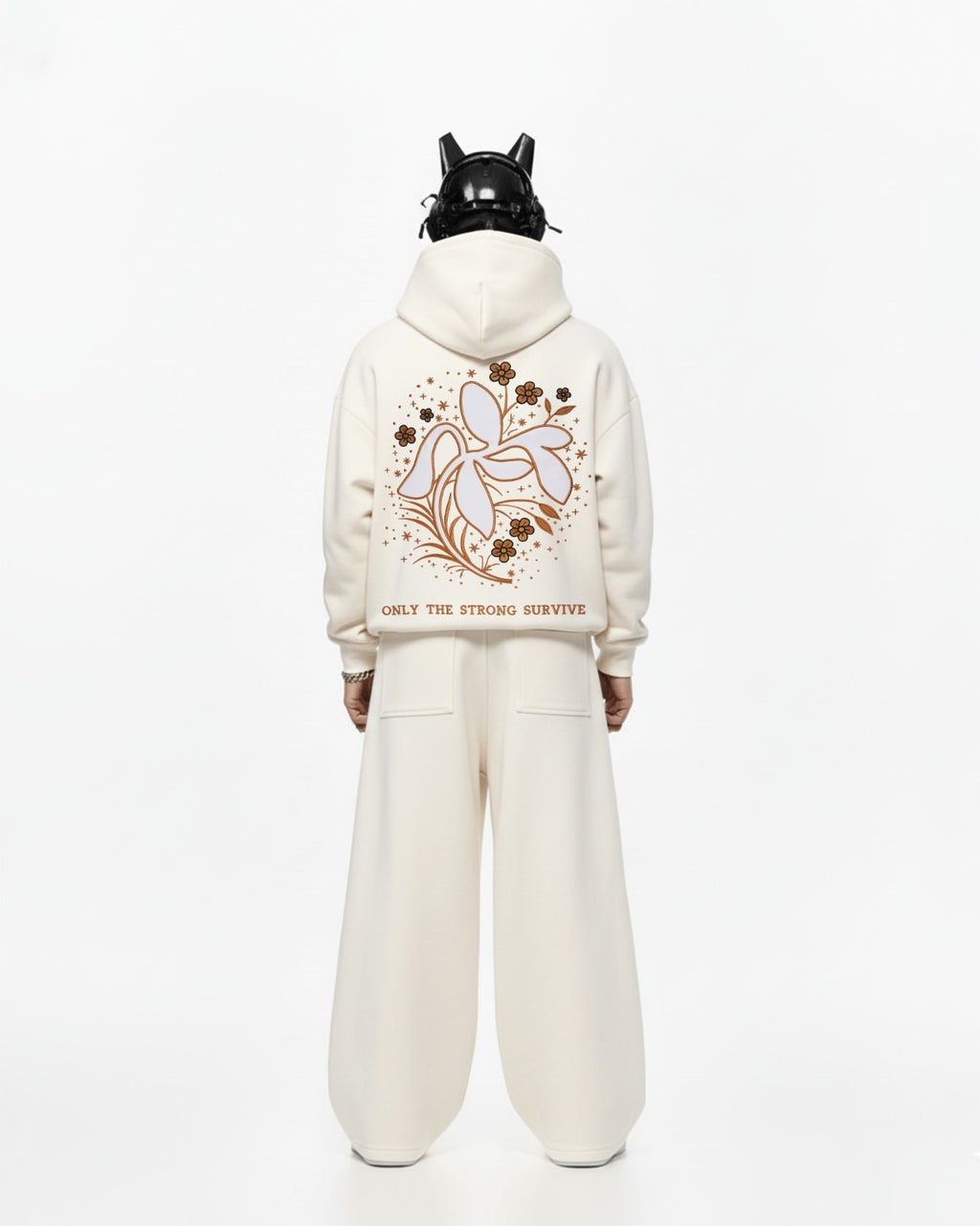 Leaves Applique Embroidery Oversized Hoodie