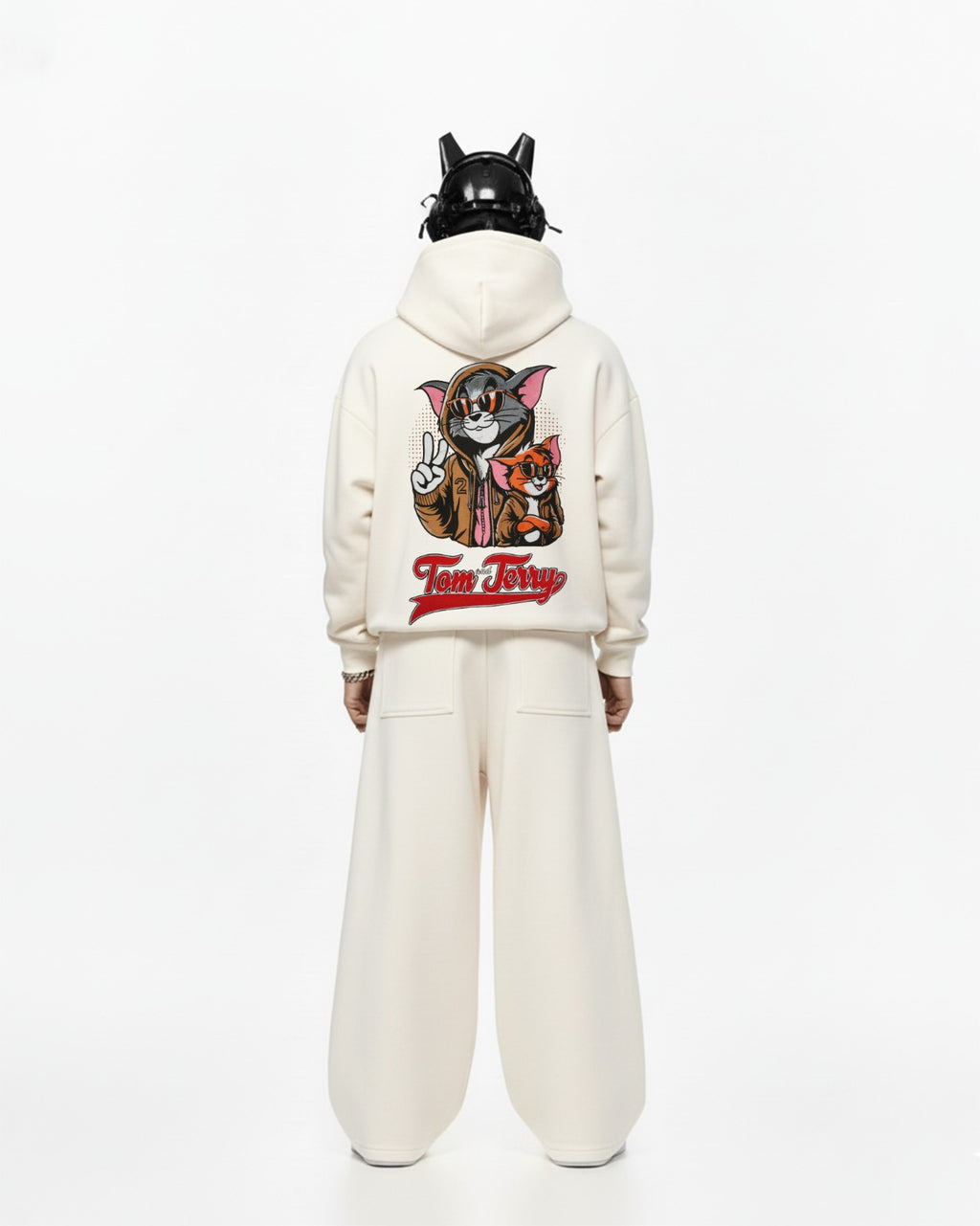 Tom and Jerry Embroidery Oversized Hoodie