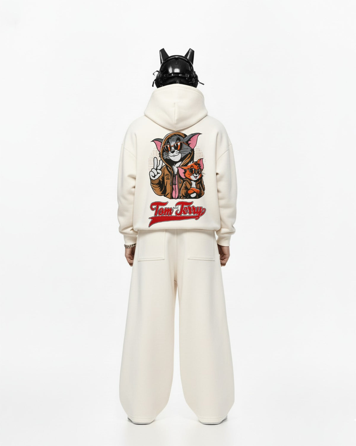 Tom and Jerry Embroidery Oversized Hoodie
