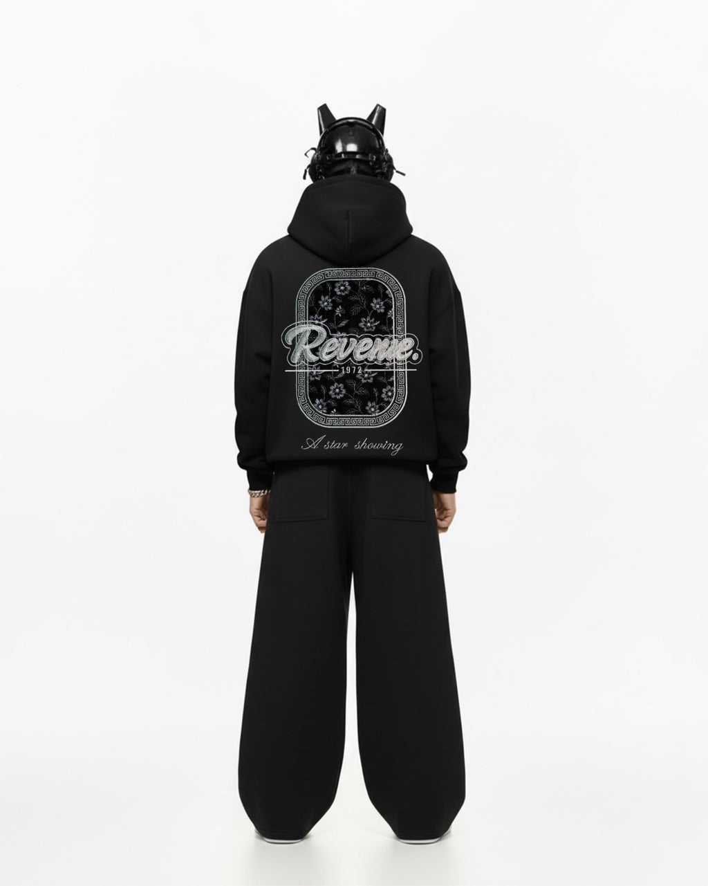 Revenue Velvette Applique Embroidery Oversized Hoodie