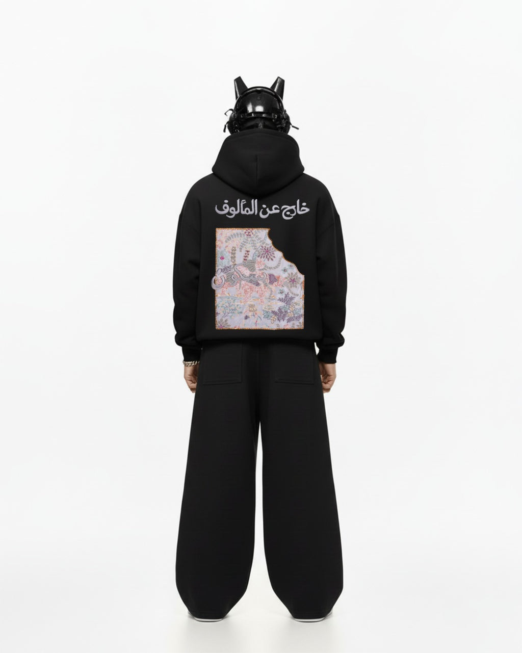 Arabic Vibe Applique Embroidery Oversized Hoodie