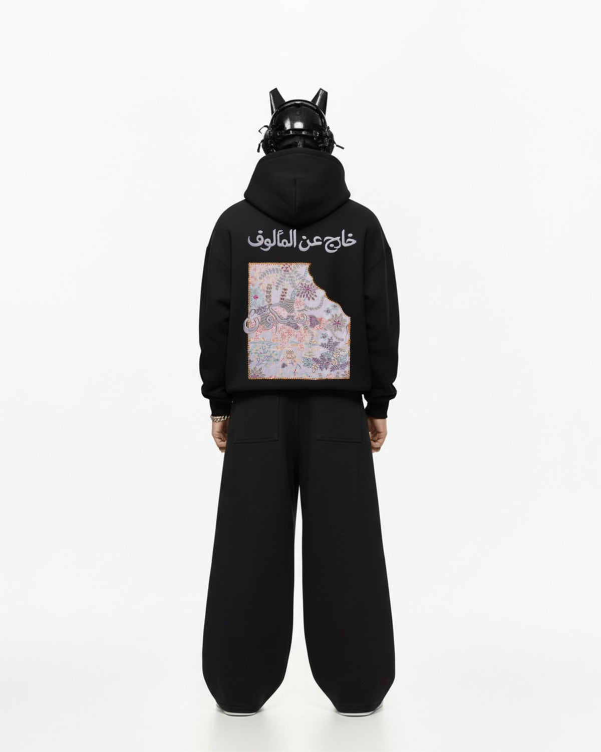 Arabic Vibe Applique Embroidery Oversized Hoodie