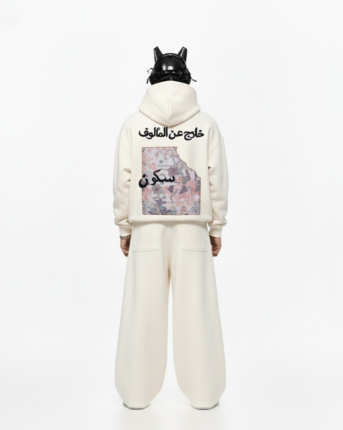 Arabic Vibe Applique Embroidery Oversized Hoodie