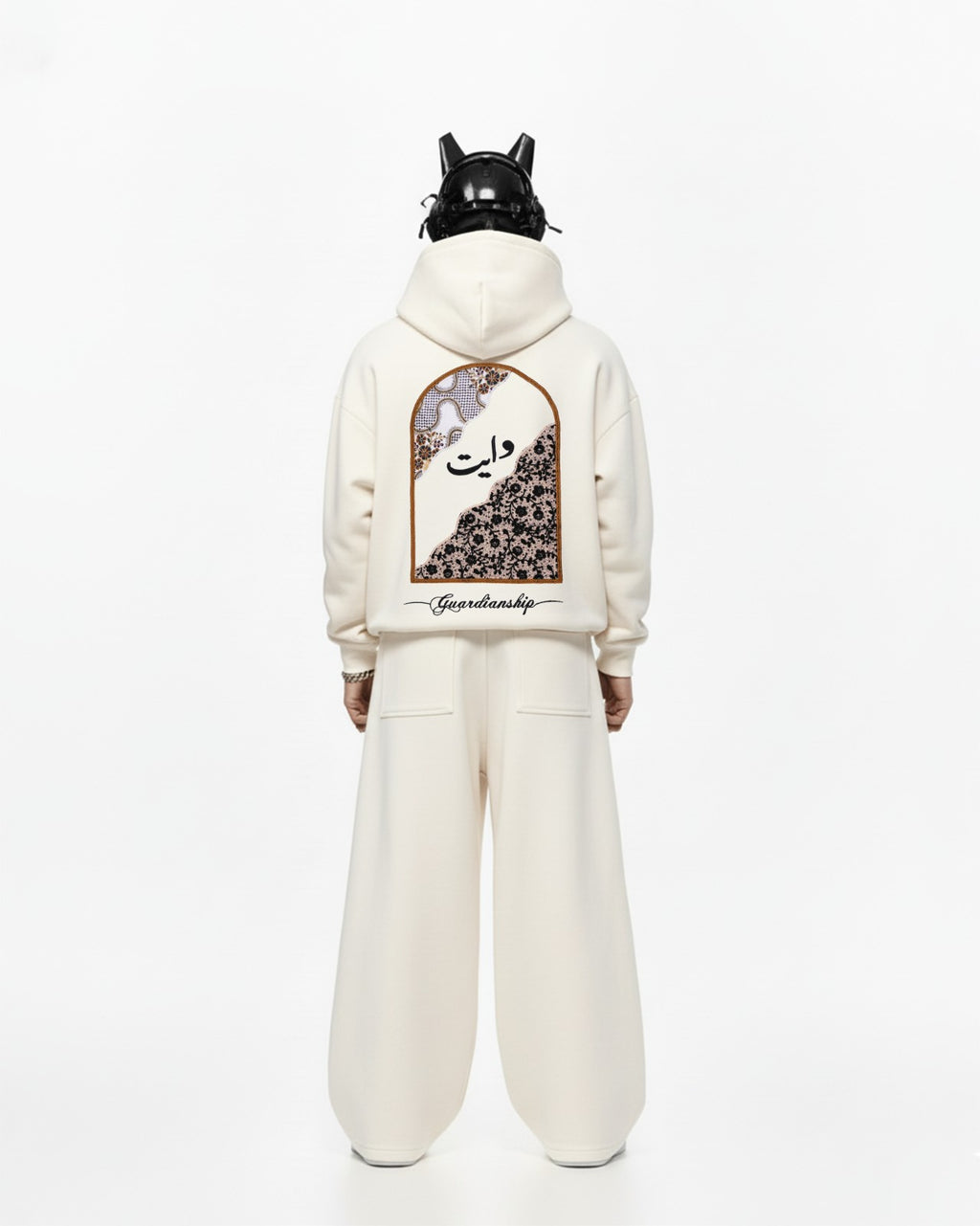 Arabic Arch Applique Embroidery Oversized Hoodie