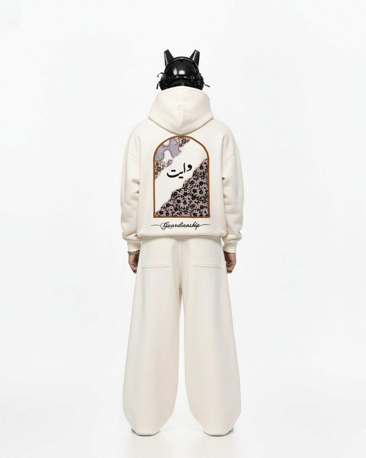 Arabic Arch Applique Embroidery Oversized Hoodie