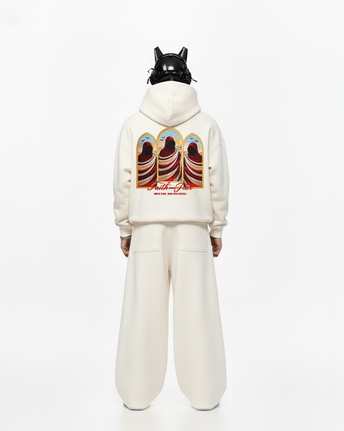 Faith over Fear Embroidery Oversized Hoodie