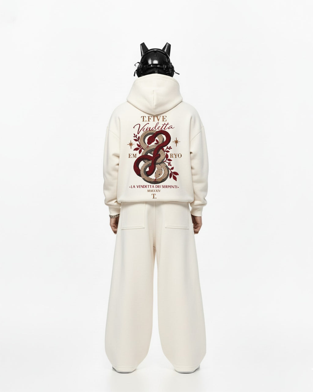 Vendetta Snake Embroidery Oversized Hoodie
