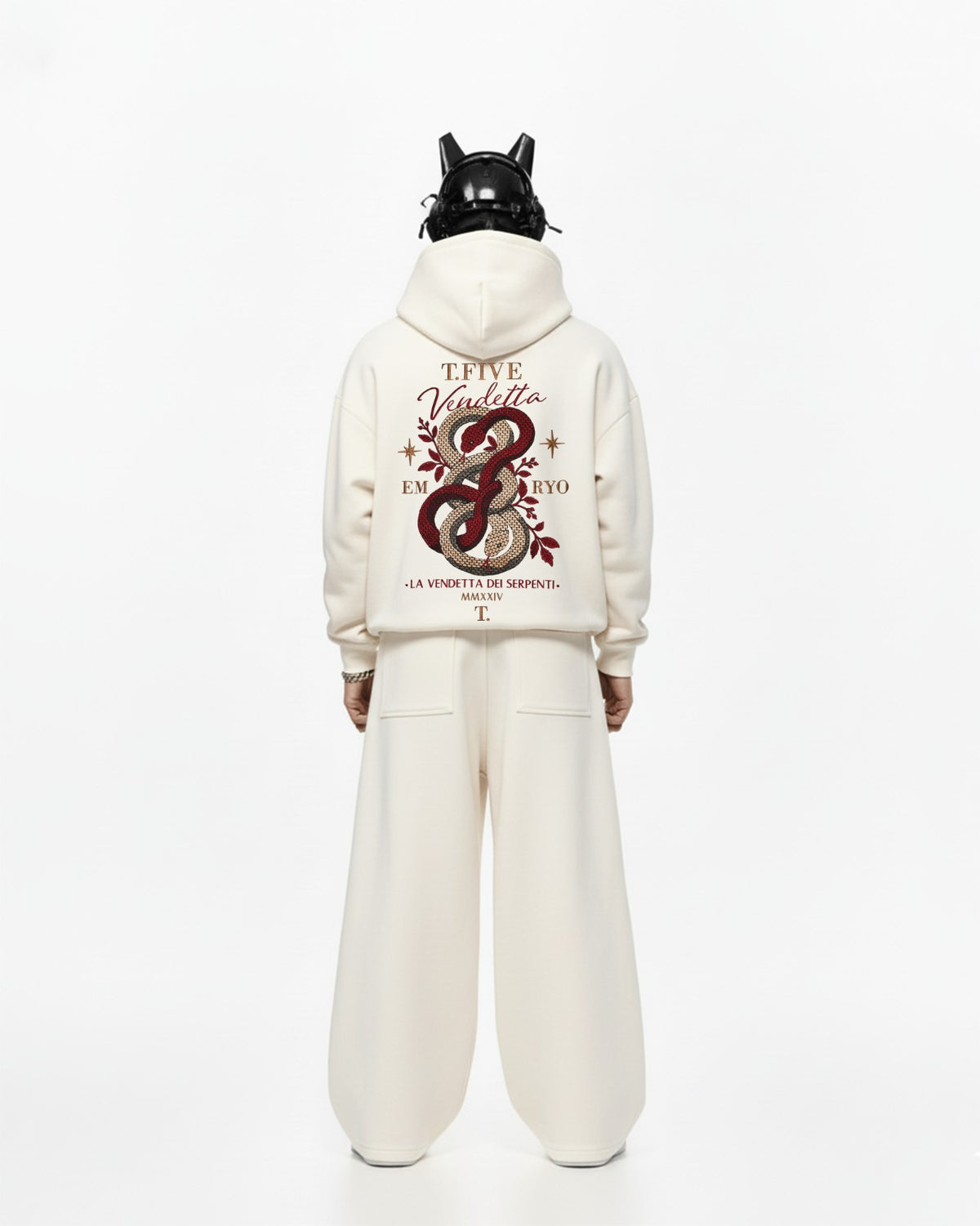 Vendetta Snake Embroidery Oversized Hoodie
