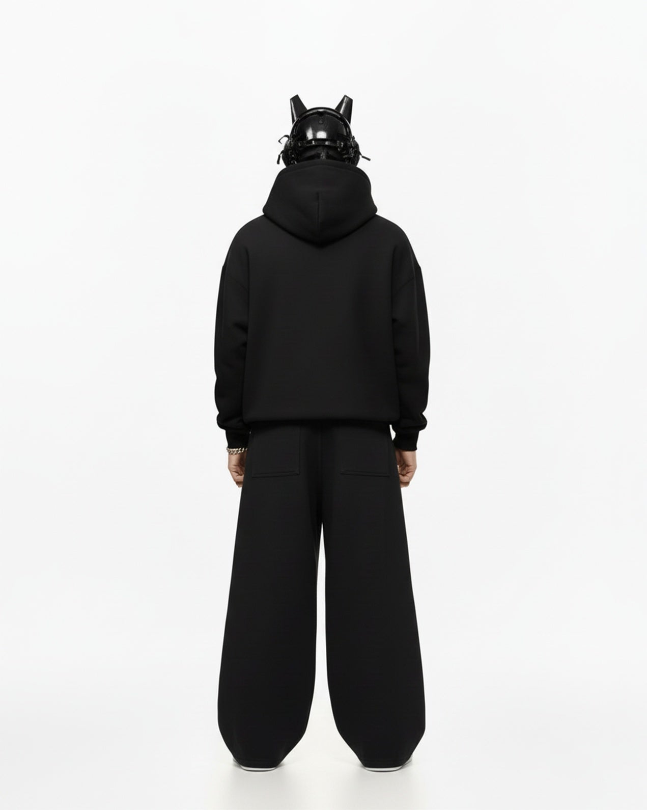 EMRYO WHALE LEATHER EMBROIDERED OVERSIZED HOODIE