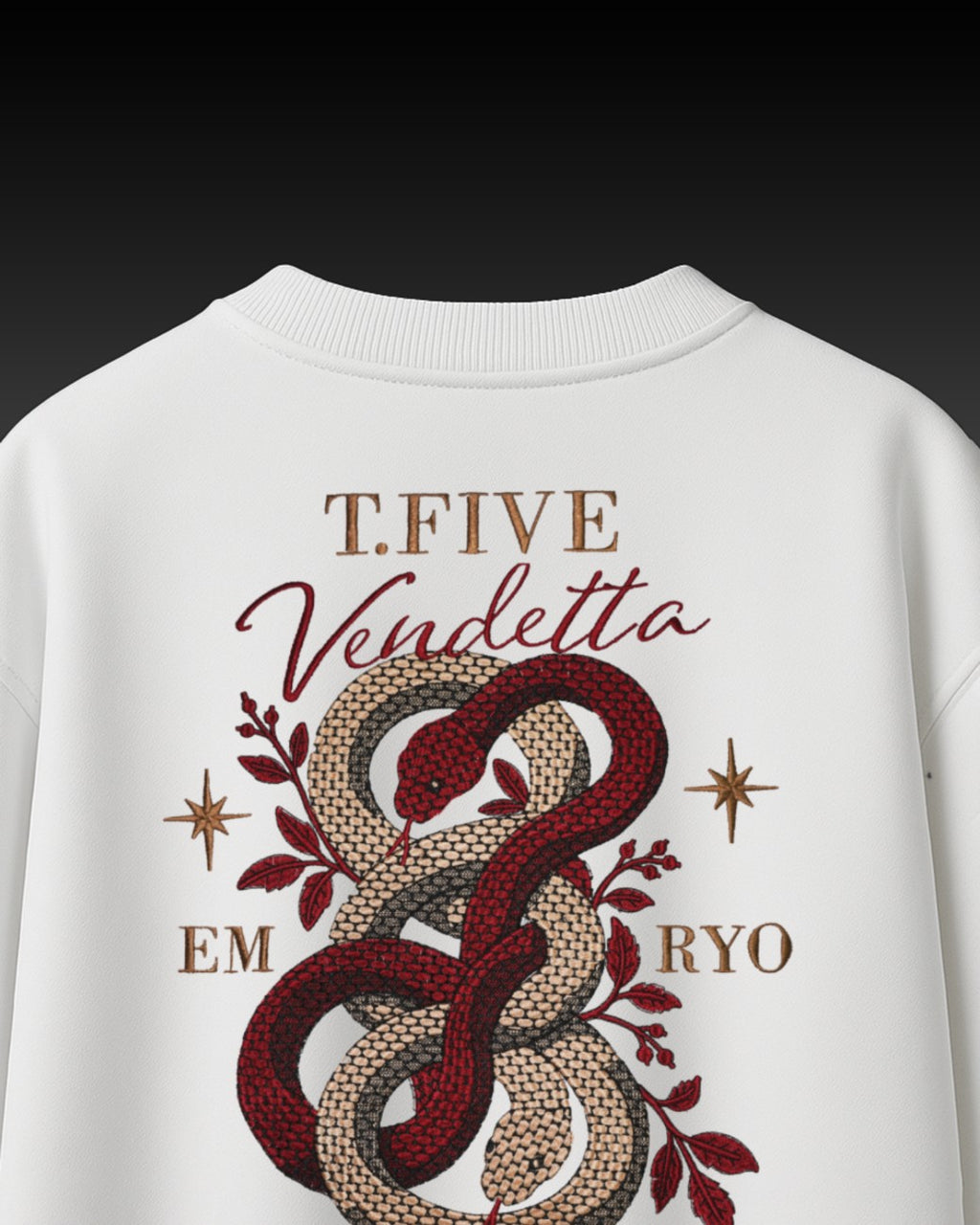 Vendetta Snake Embroidery Oversized T-Shirt