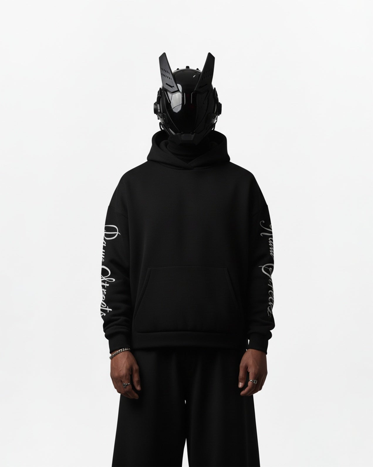 SMOKER EMBROIDERED APPLIQUE OVER-SIZED HOODIE