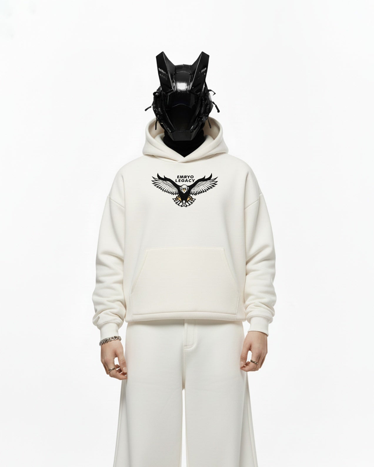 WILD EAGLE EMBROIDERED OVERSIZED HOODIE