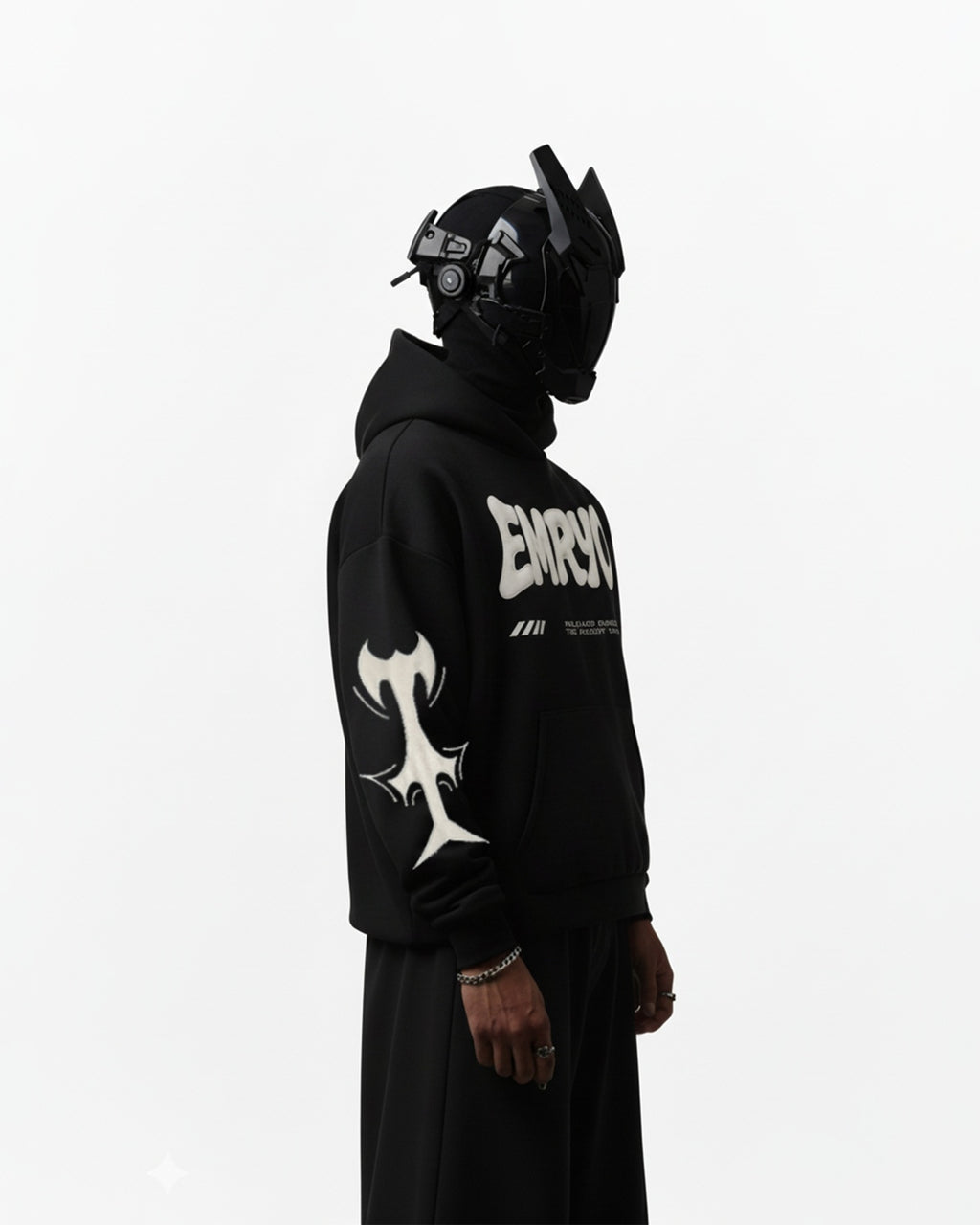 LOST FAITH APPLIQUE EMBROIDERED APPLIQUE OVER-SIZED HOODIE