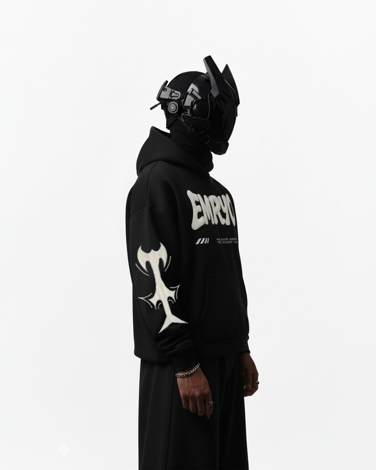 LOST FAITH APPLIQUE EMBROIDERED APPLIQUE OVER-SIZED HOODIE